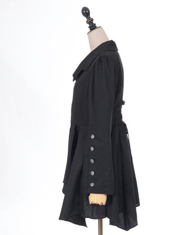 Bat Collar Irregular Hem Jacket