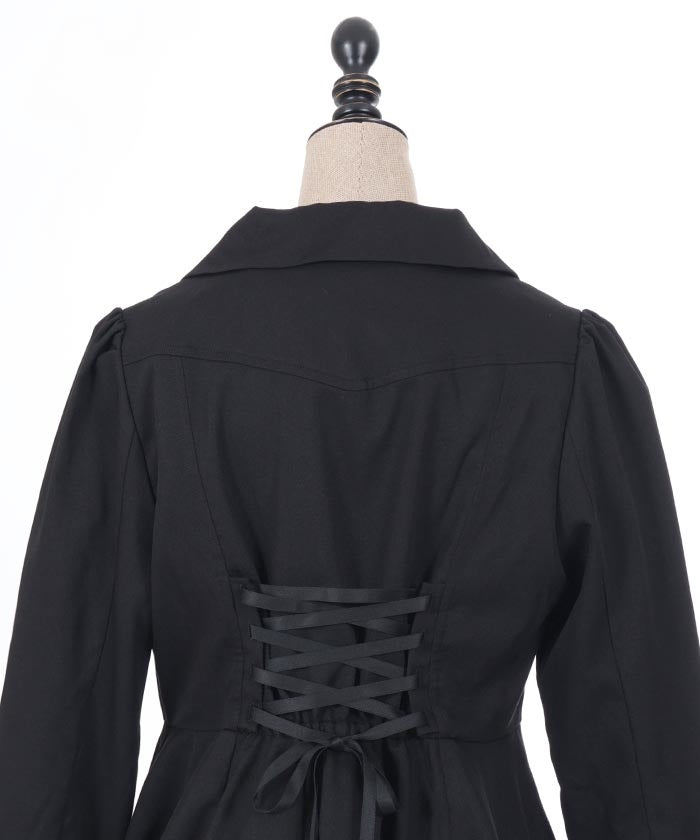 Bat Collar Irregular Hem Jacket