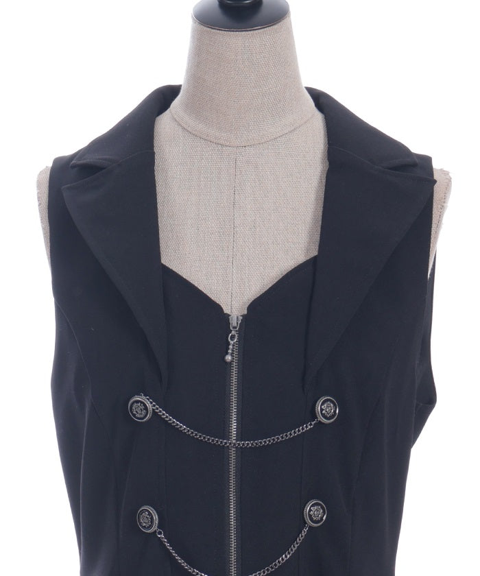 Swallowtail Design Long Vest