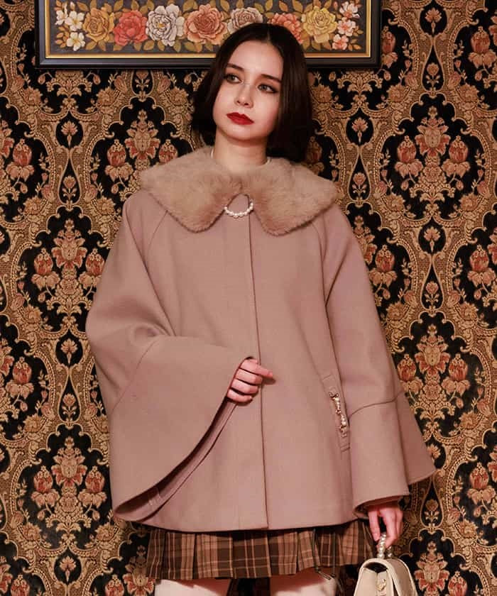 Wool-Like Flare Sleeve Coat – axes femme from JAPAN