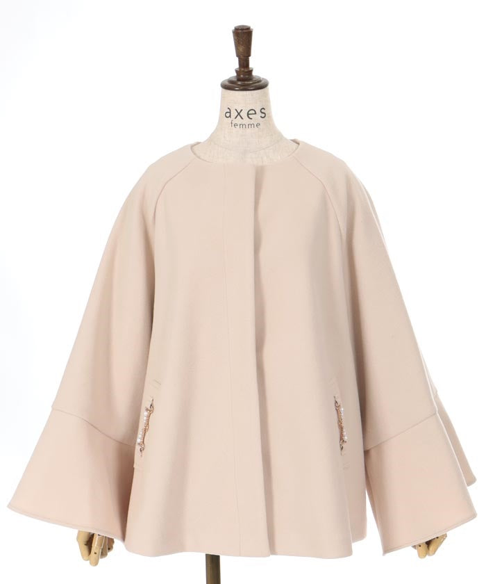 Wool-Like Flare Sleeve Coat