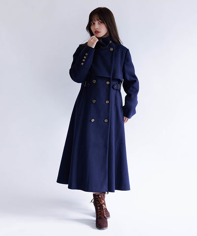 2-Way Collar Long Coat