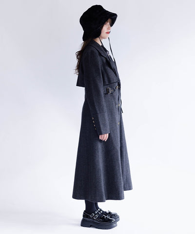 2-Way Collar Long Coat