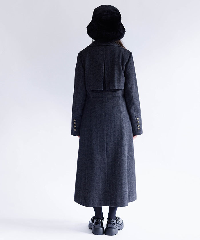2-Way Collar Long Coat