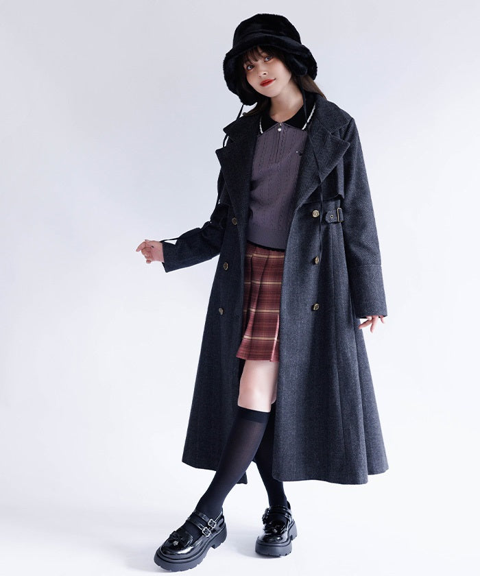 2-Way Collar Long Coat