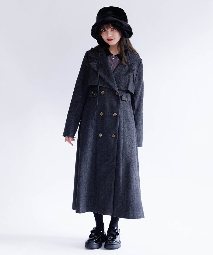 2-Way Collar Long Coat
