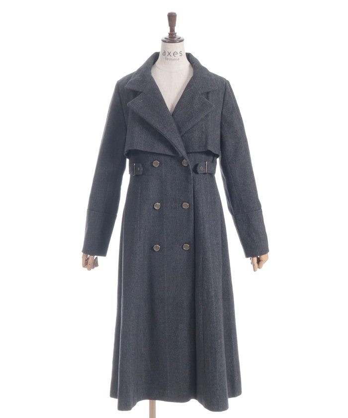 2-Way Collar Long Coat