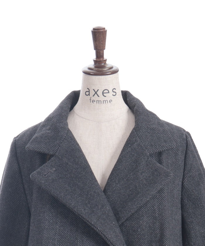 2-Way Collar Long Coat