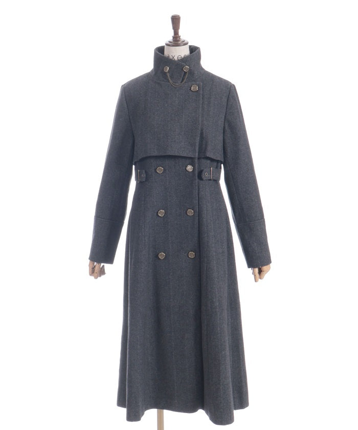 2-Way Collar Long Coat