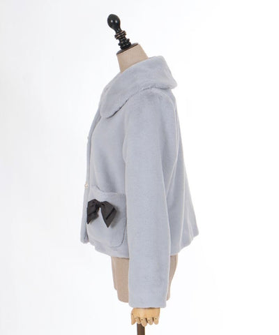 Ribbon Pocket Fur Coat