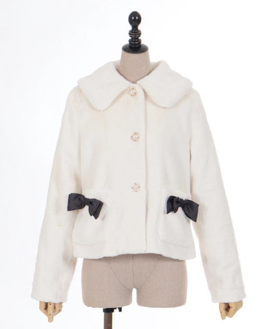 Ribbon Pocket Fur Coat