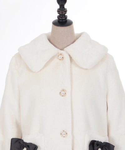 Ribbon Pocket Fur Coat