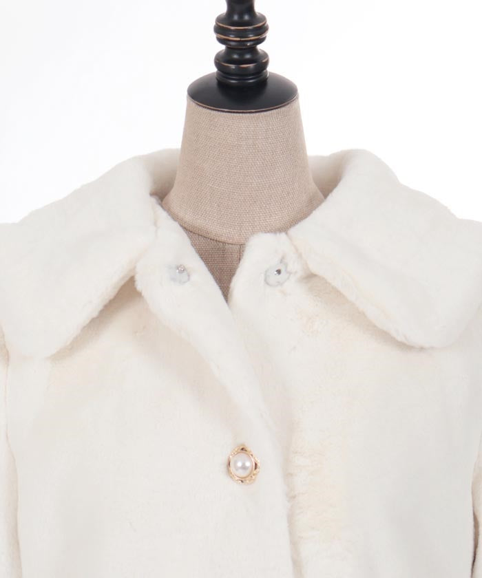 Ribbon Pocket Fur Coat