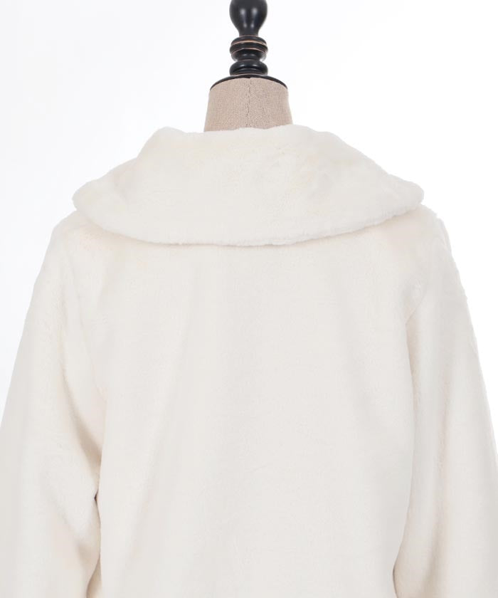 Ribbon Pocket Fur Coat