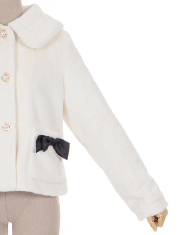 Ribbon Pocket Fur Coat