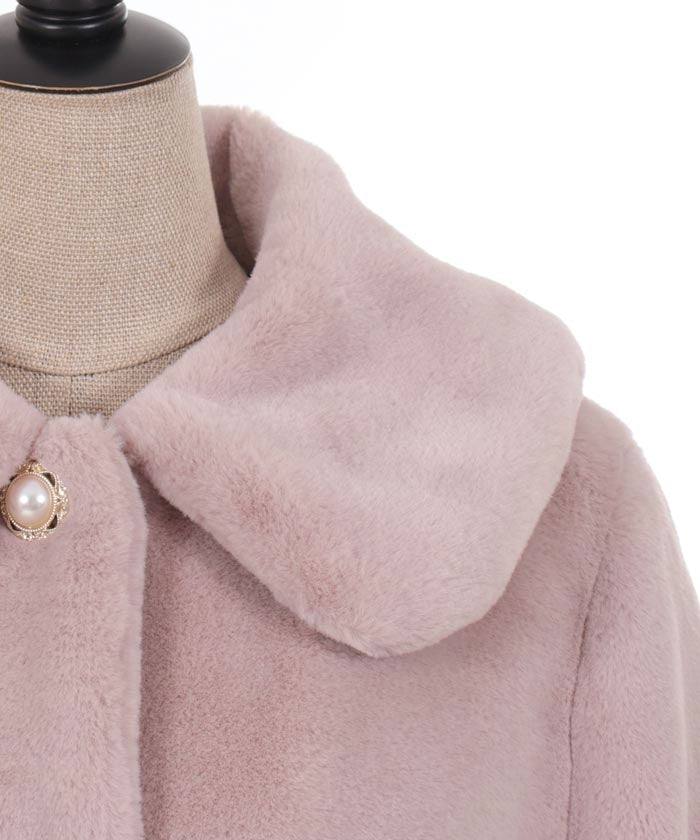 Ribbon Pocket Fur Coat