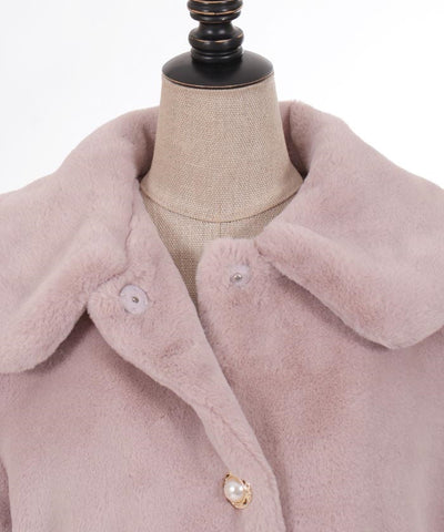 Ribbon Pocket Fur Coat