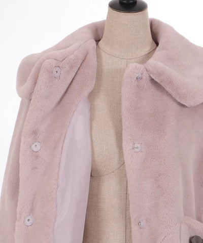 Ribbon Pocket Fur Coat