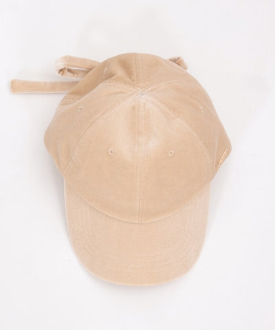 Back Ribbon Velour Cap