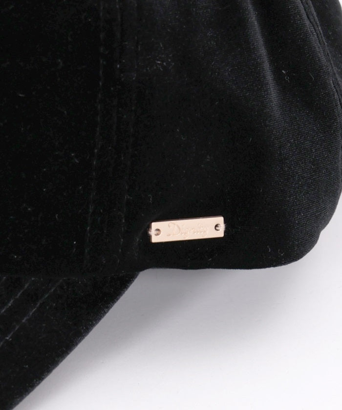 Back Ribbon Velour Cap