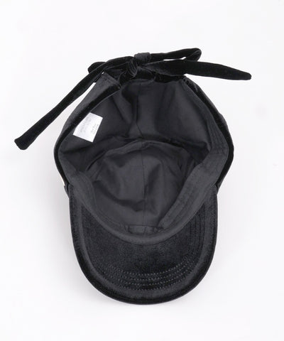 Back Ribbon Velour Cap