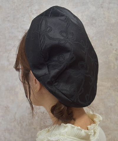 Ribbon Pattern Jacquard Beret