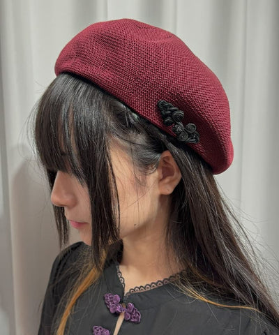 Chinese Button Summer Beret