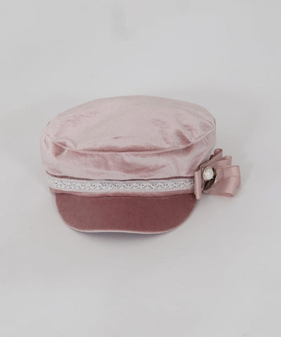 Velour Casquette with Brooch