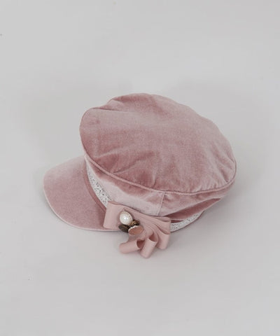 Velour Casquette with Brooch