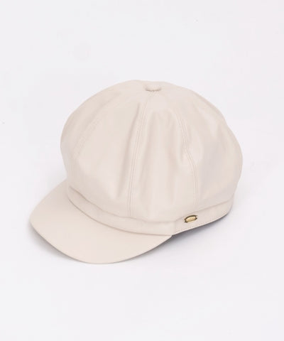 Faux Leather Casquette with Plate