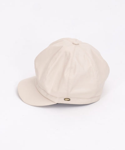 Faux Leather Casquette with Plate