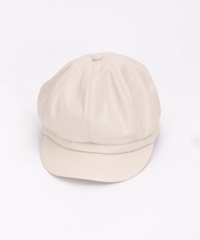 Faux Leather Casquette with Plate