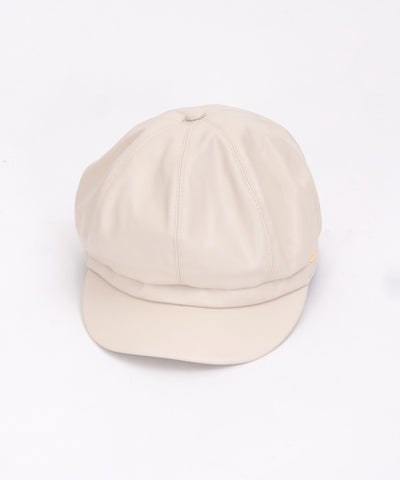 Faux Leather Casquette with Plate