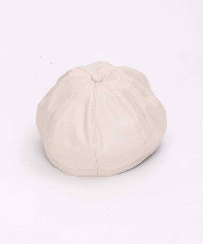 Faux Leather Casquette with Plate