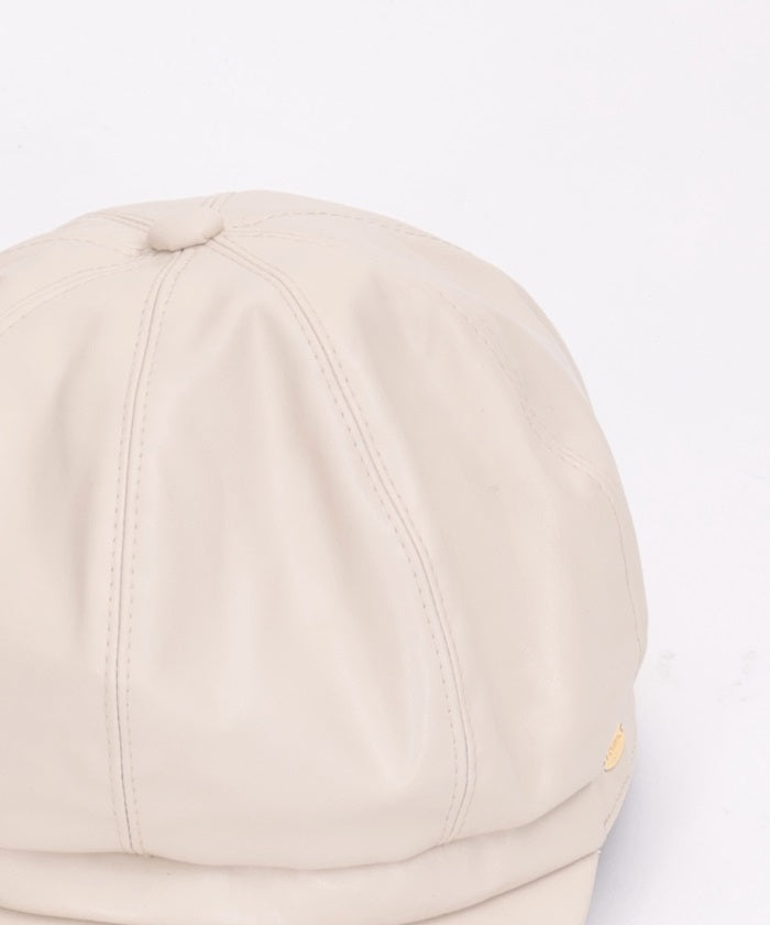 Faux Leather Casquette with Plate