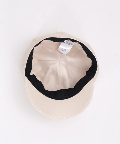 Faux Leather Casquette with Plate