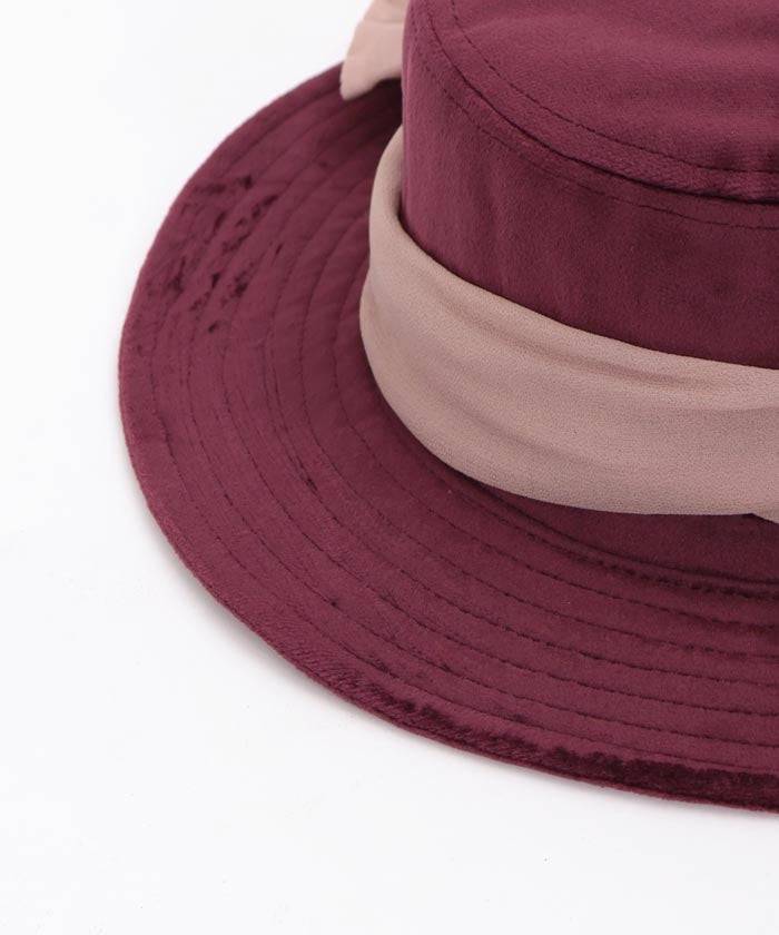 Color Scheme Ribbon Velour Hat