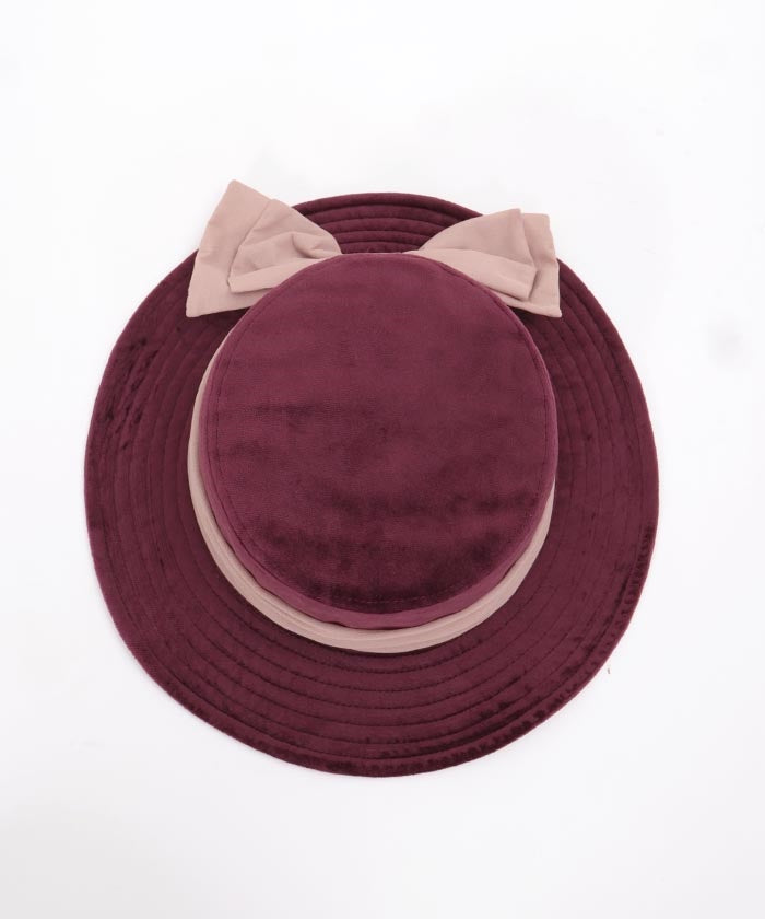 Color Scheme Ribbon Velour Hat