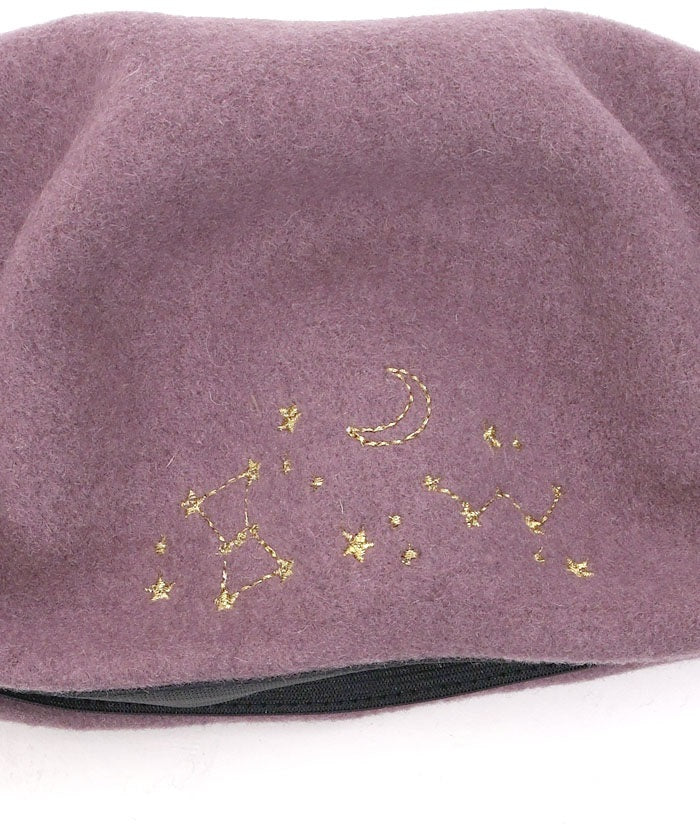 Winter Constellation Embroidery Beret