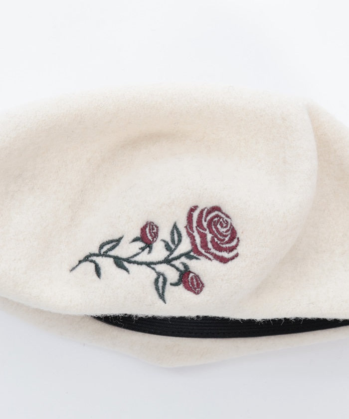 Rose Embroidery Beret (Pre-order)