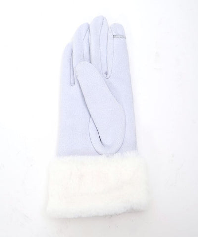 Snow Embroidery & Pearl Fur Gloves