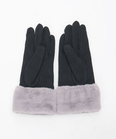 Snow Embroidery & Pearl Fur Gloves