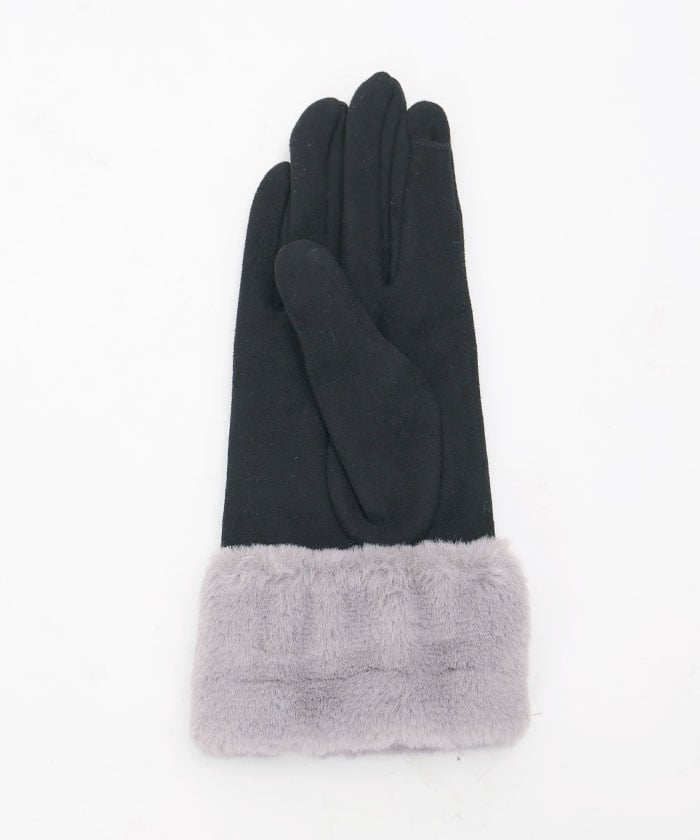 Snow Embroidery & Pearl Fur Gloves