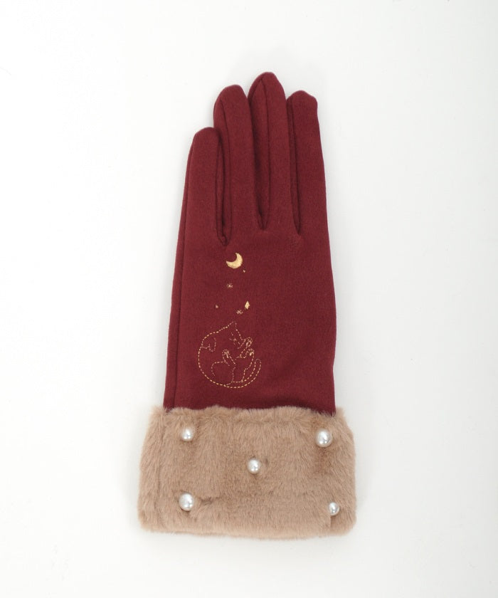 Cat Embroidery Gloves