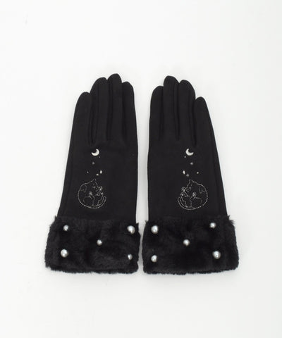 Cat Embroidery Gloves