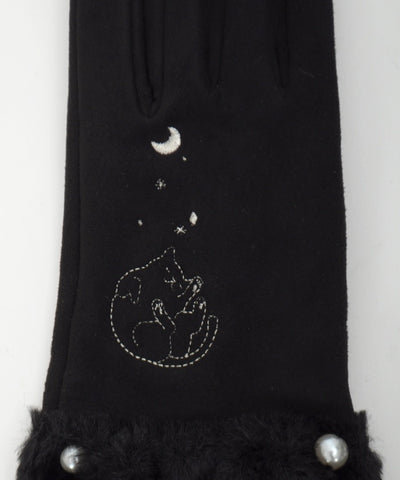 Cat Embroidery Gloves