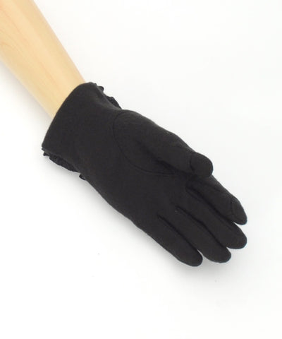 Lace-Up Velour Ribbon Gloves