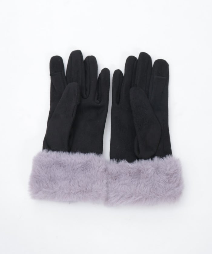 Snow Embroidery Suede Fur Gloves