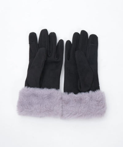 Snow Embroidery Suede Fur Gloves