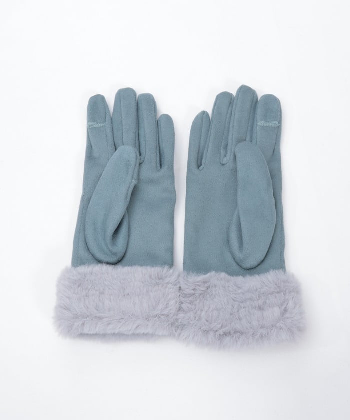 Snow Embroidery Suede Fur Gloves